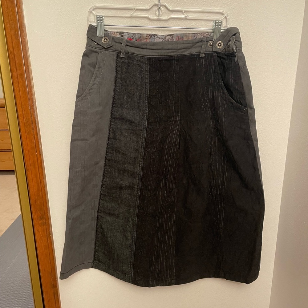 BLUE WILLI'S Panel Cotton Midi Skirt Grey Women’s Medium EU 40/US 8